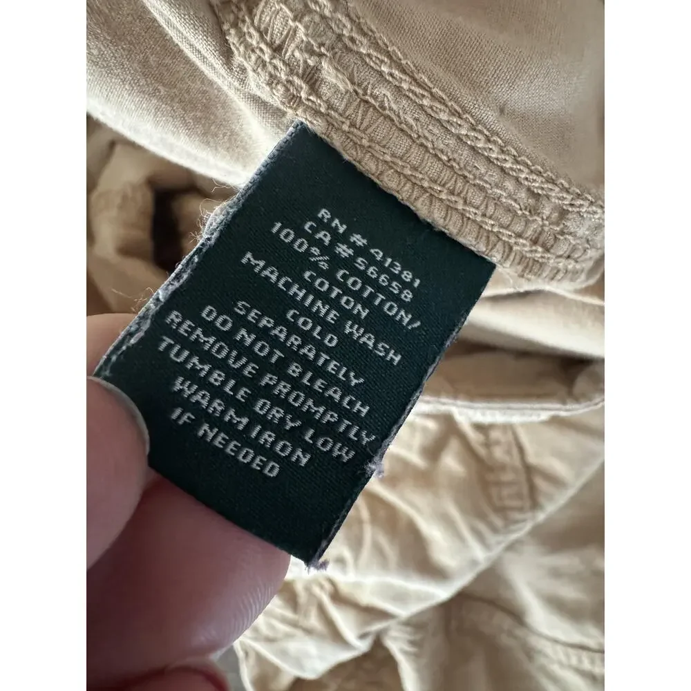 Lauren Ralph Lauren Pants Womens 10 Khaki Utility Safari Ruched Tie - Picture 9 of 9